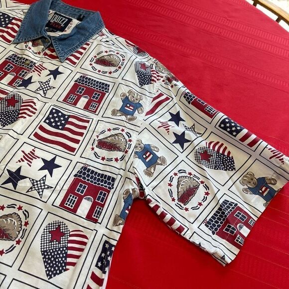 Quizz Jeans New York Plus VTG 4th Of July Patriotic Shirt Size 24W - Picture 6 of 10